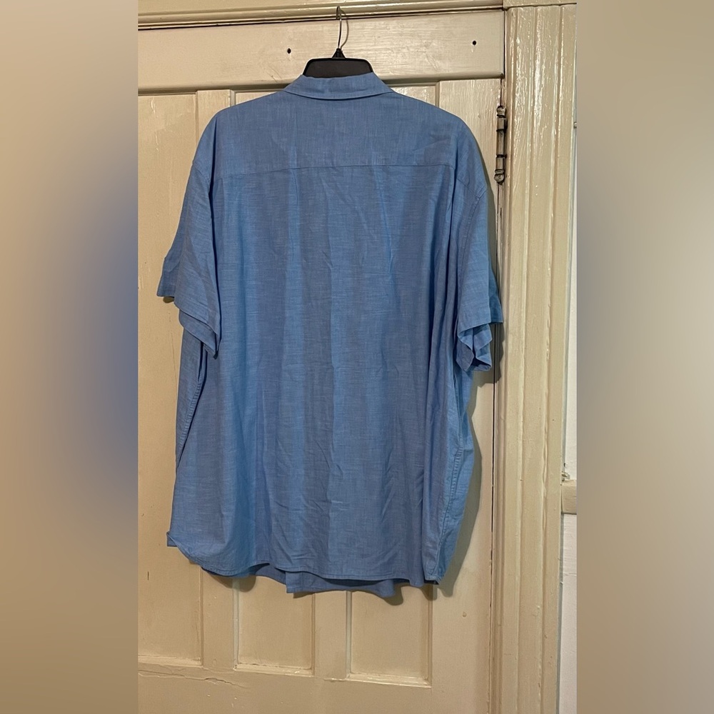 The Foundry Big & Tall Supply Co. Mens Chambray Short Sleeve Button Front Shirt - Picture 10 of 10
